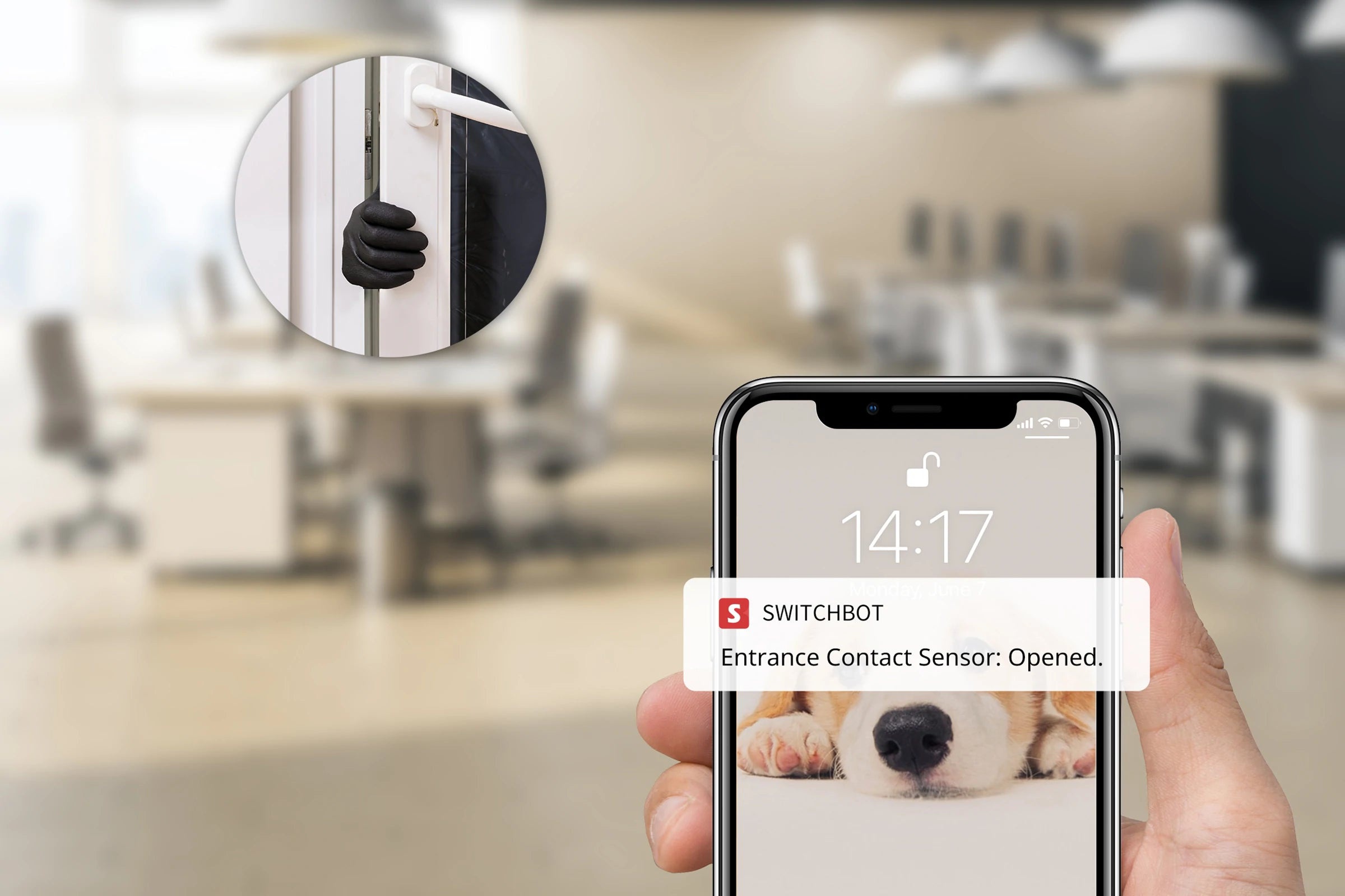 SwitchBot 門窗感應器 搭配 智慧主機 可遠端警報通知