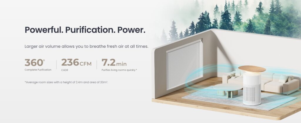 SwitchBot Air Purifier Table 空氣清淨機強勁淨化力，隨時隨地呼吸新鮮空氣