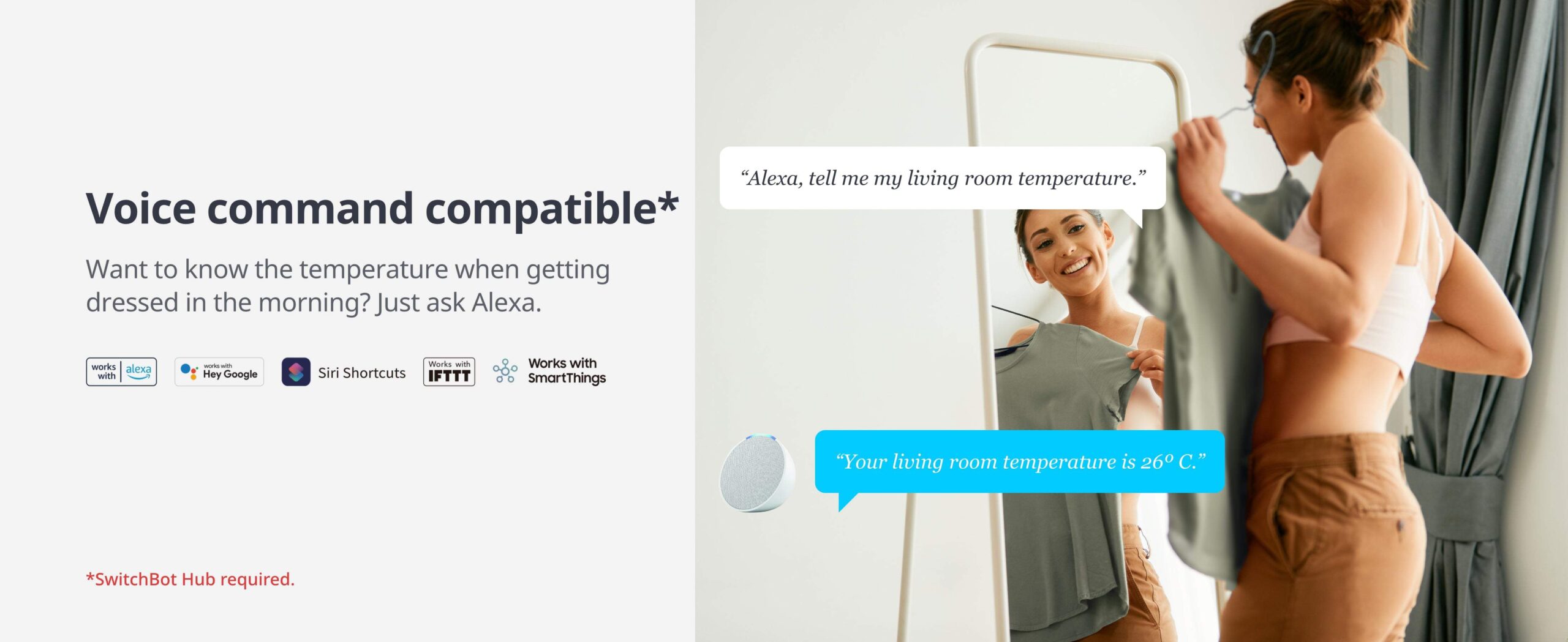 大螢幕溫溼度感測器 可以用相容語音命令