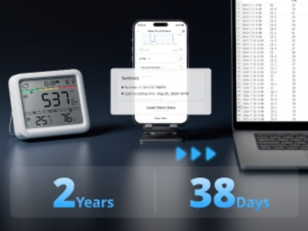 SwitchBot Meter Pro CO2 溫溼度感測器導出數據以幫助追蹤溫度和濕度的變化